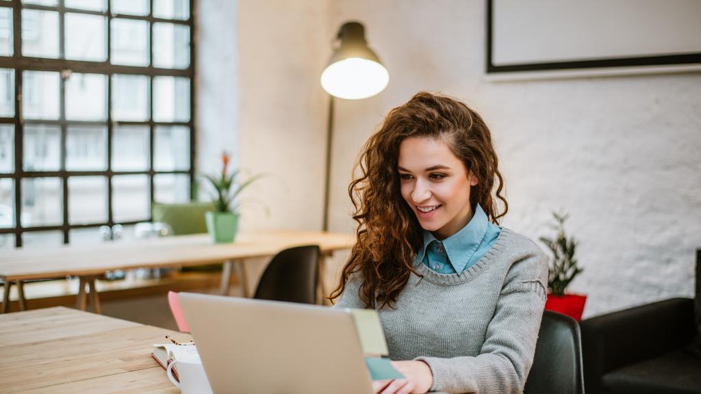 Young woman working on a computer